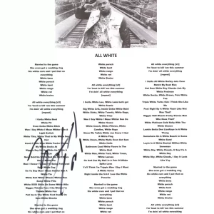 Yo Gotti Signed Autographed All White Song Lyric Sheet Rapper Hip Hop ACOA COA