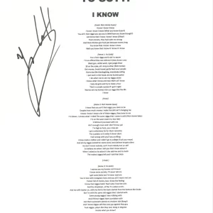 Yo Gotti Signed Autographed I Know Song Lyric Sheet Rapper Hip Hop ACOA COA