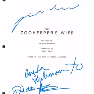 Zookeeper's Wife (3) Workman, Caro & Akerman Signed Script Cover BAS #AB77639