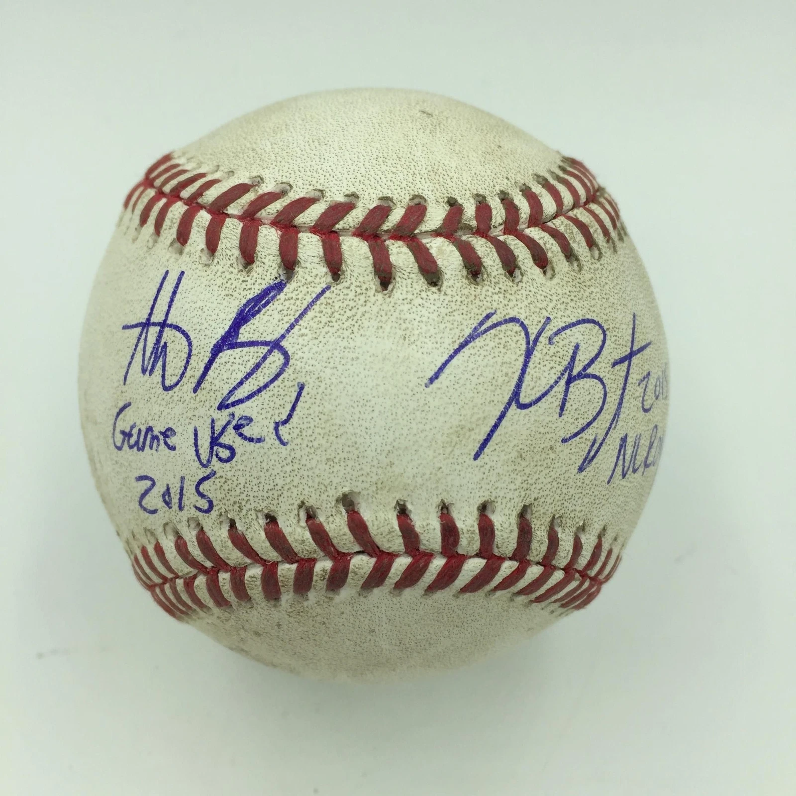 Kris Bryant 2015 ROY & Anthony Rizzo Signed Game Used Baseball MLB Authenticated