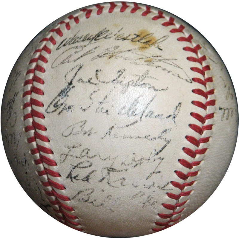 1953 CLEVELAND INDIANS TEAM SIGNED AMERICAN LEAGUE BASEBALL WITH JSA COA COLLECTIBLE MEMORABILIA