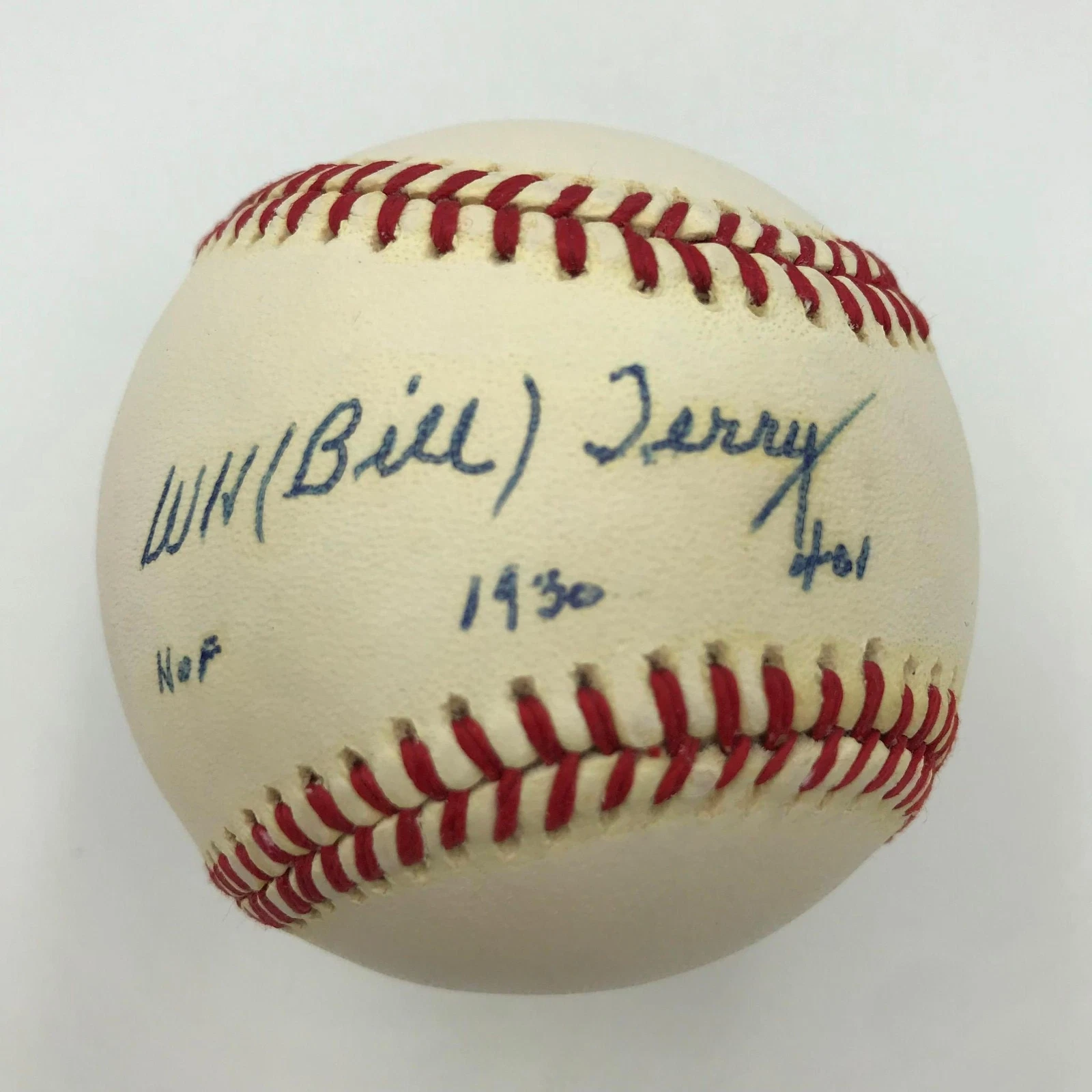 Nice Bill Terry HOF 1930 .401 Batting Ave Signed Inscribed NL Baseball PSA DNA