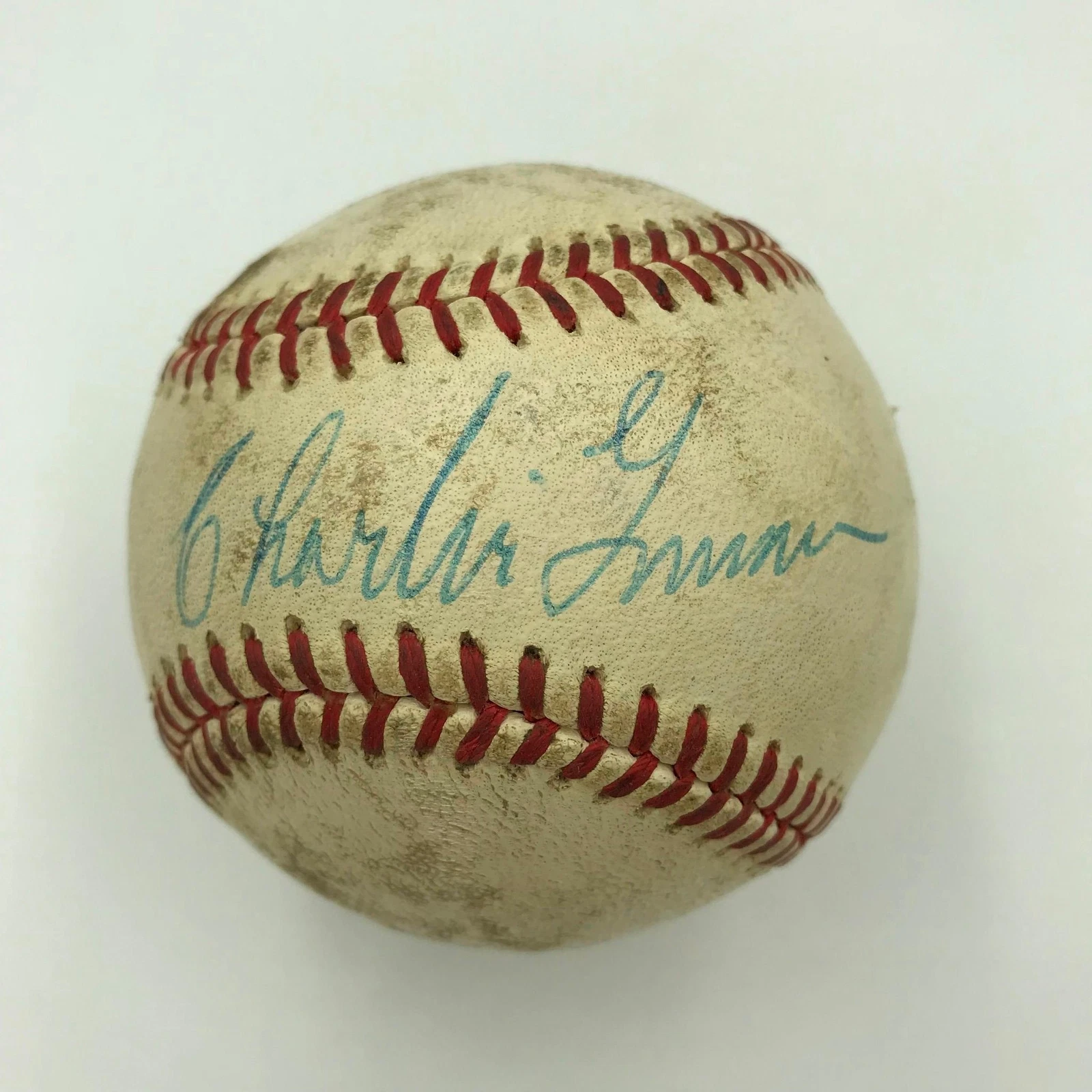 1950’S CHARLIE GRIMM SINGLE SIGNED GAME USED NL BASEBALL CHICAGO CUBS JSA COA COLLECTIBLE MEMORABILIA