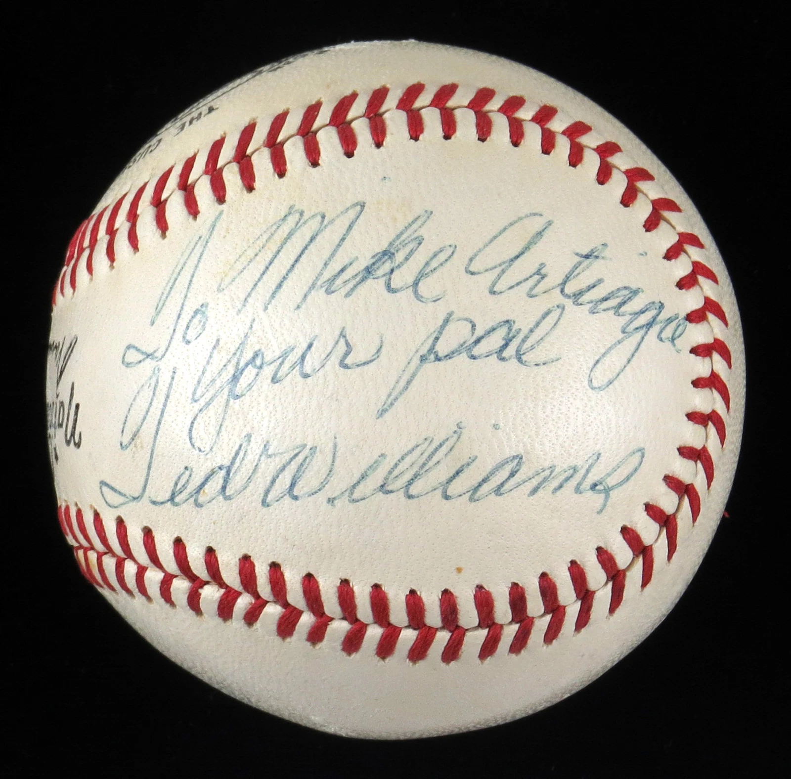 1950’S TED WILLIAMS PLAYING DAYS SINGLE SIGNED NATIONAL LEAGUE BASEBALL JSA COA COLLECTIBLE MEMORABILIA