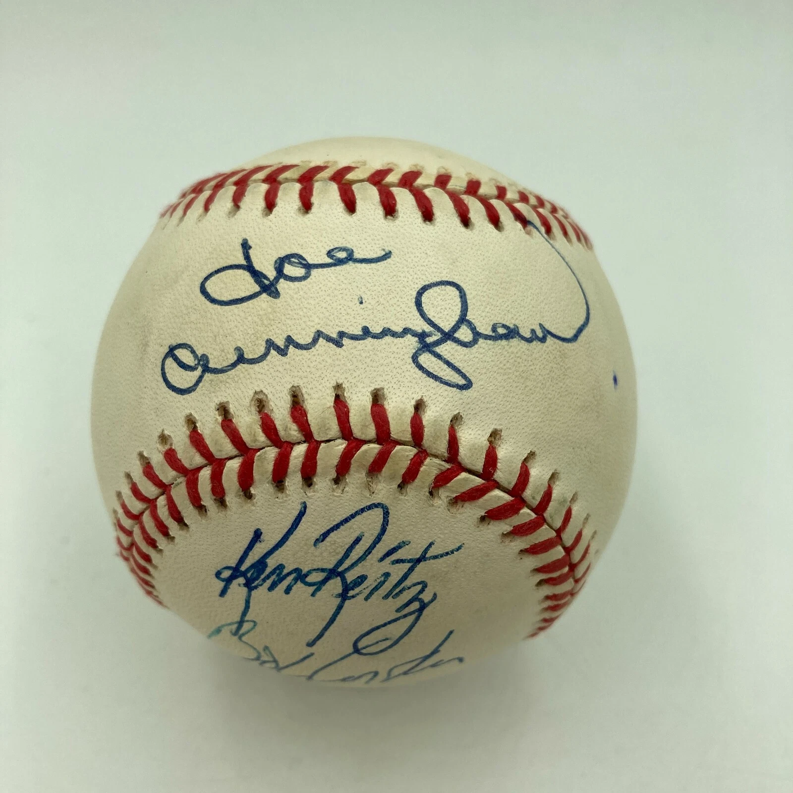 Joe Cunningham Ken Reitz Bob Costas Roy Sievers Danny McKay Signed Baseball JSA