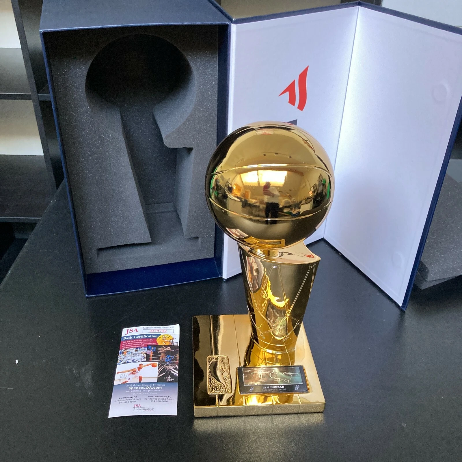 Tim Duncan Signed San Antonio Spurs NBA Championship Trophy With JSA COA