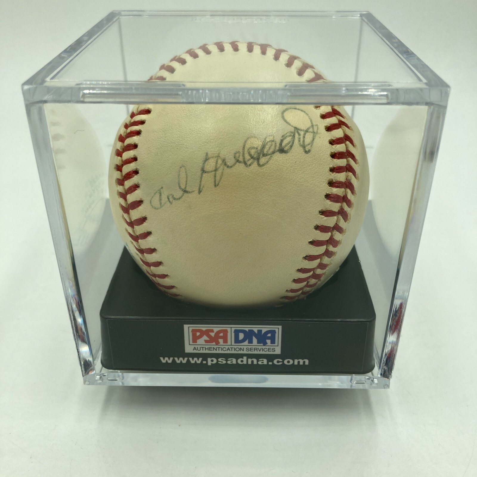 Beautiful Cal Hubbard Single Signed American League Baseball PSA DNA COA HOF