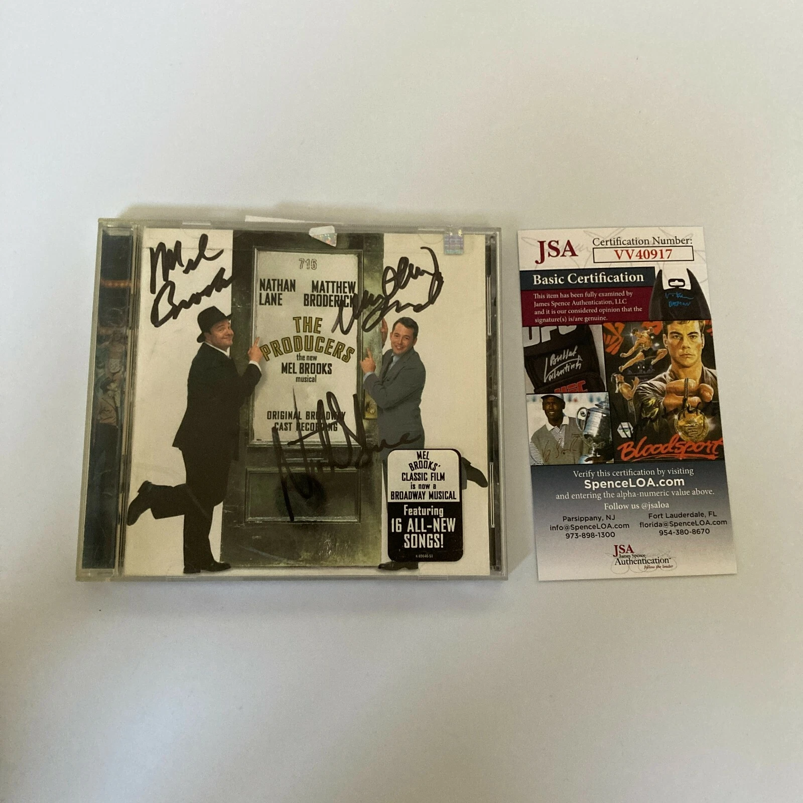 Mel Brooks, Matthew Broderick & Nathan Lane Signed The Producers CD JSA COA