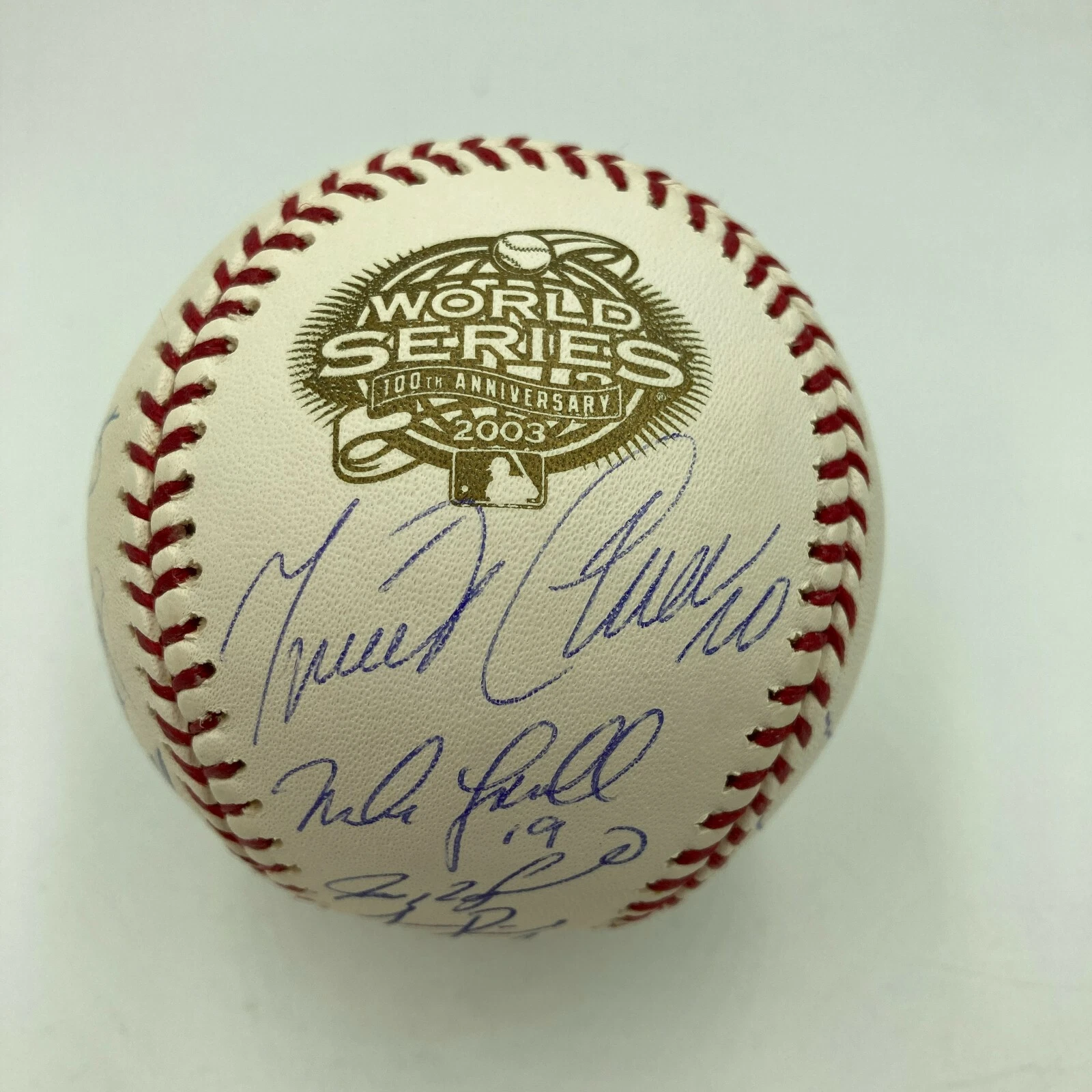 2003 Florida Marlins World Series Champs Team Signed W.S. Baseball JSA COA