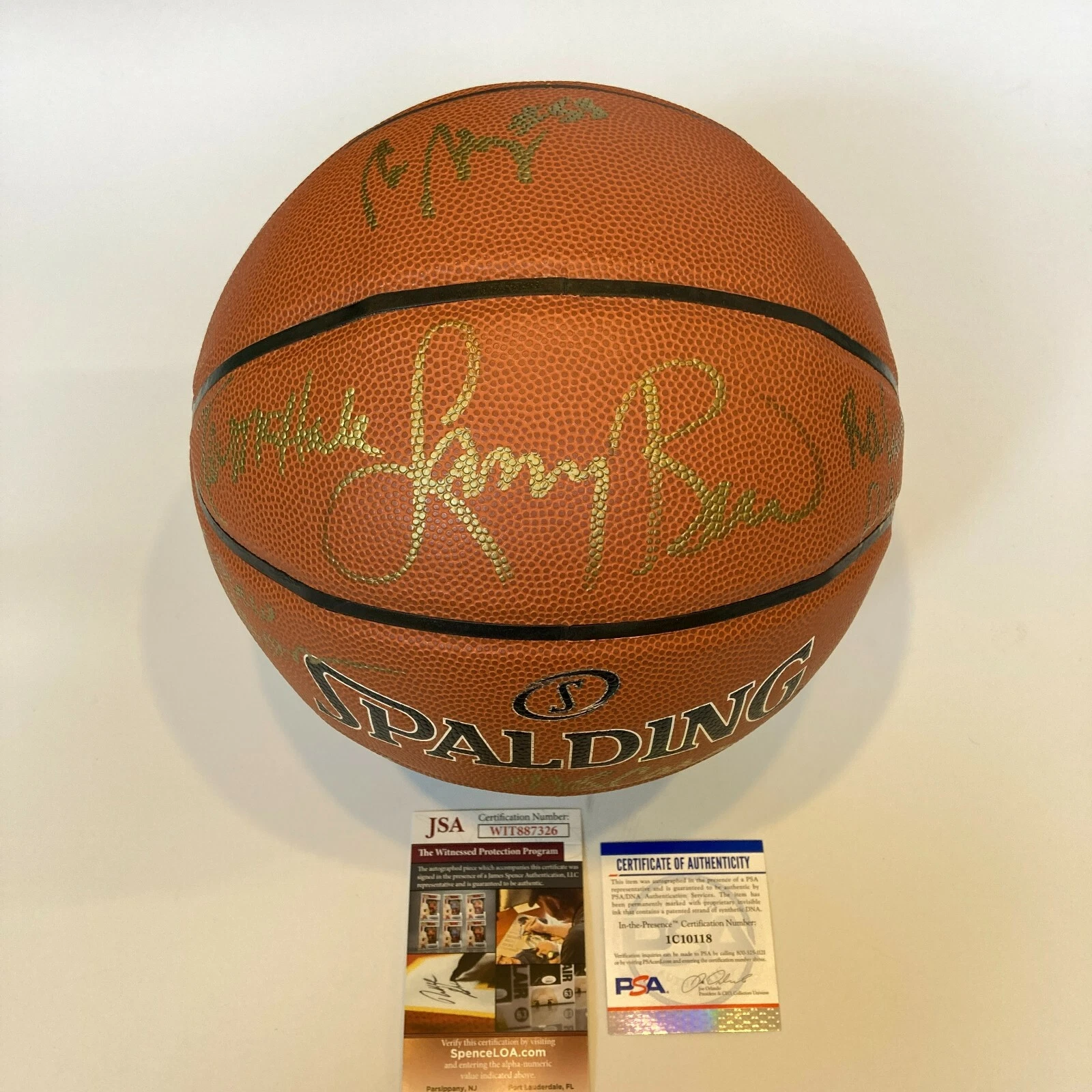 1980-81 BOSTON CELTICS NBA CHAMPIONS TEAM SIGNED BASKETBALL PSA DNA & JSA COA COLLECTIBLE MEMORABILIA
