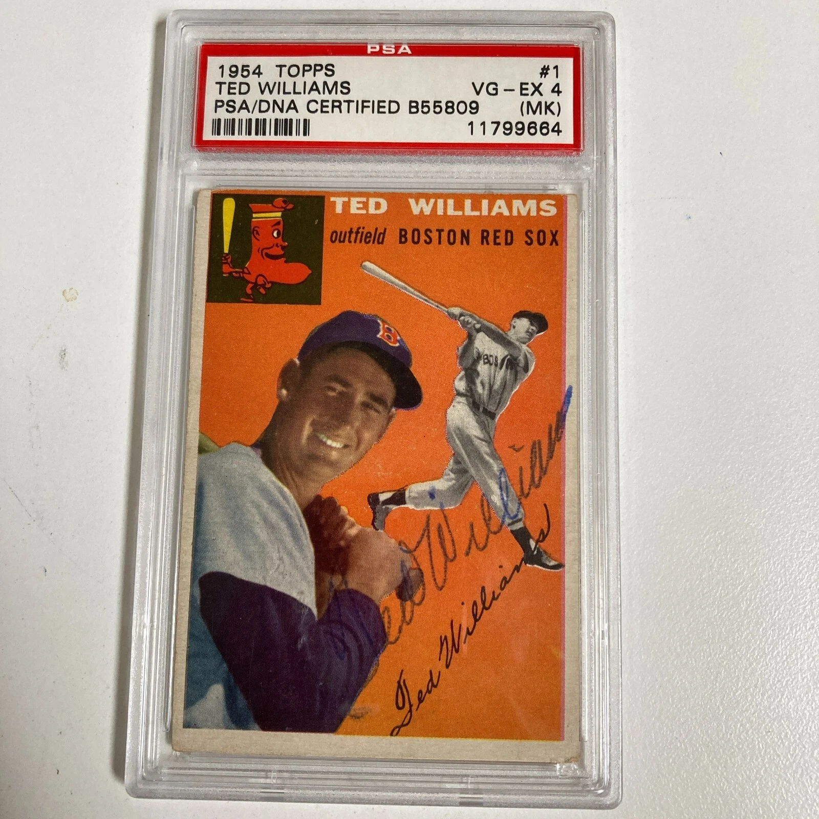 1954 TOPPS TED WILLIAMS #1 SIGNED AUTOGRAPHED BASEBALL CARD PSA DNA COLLECTIBLE MEMORABILIA