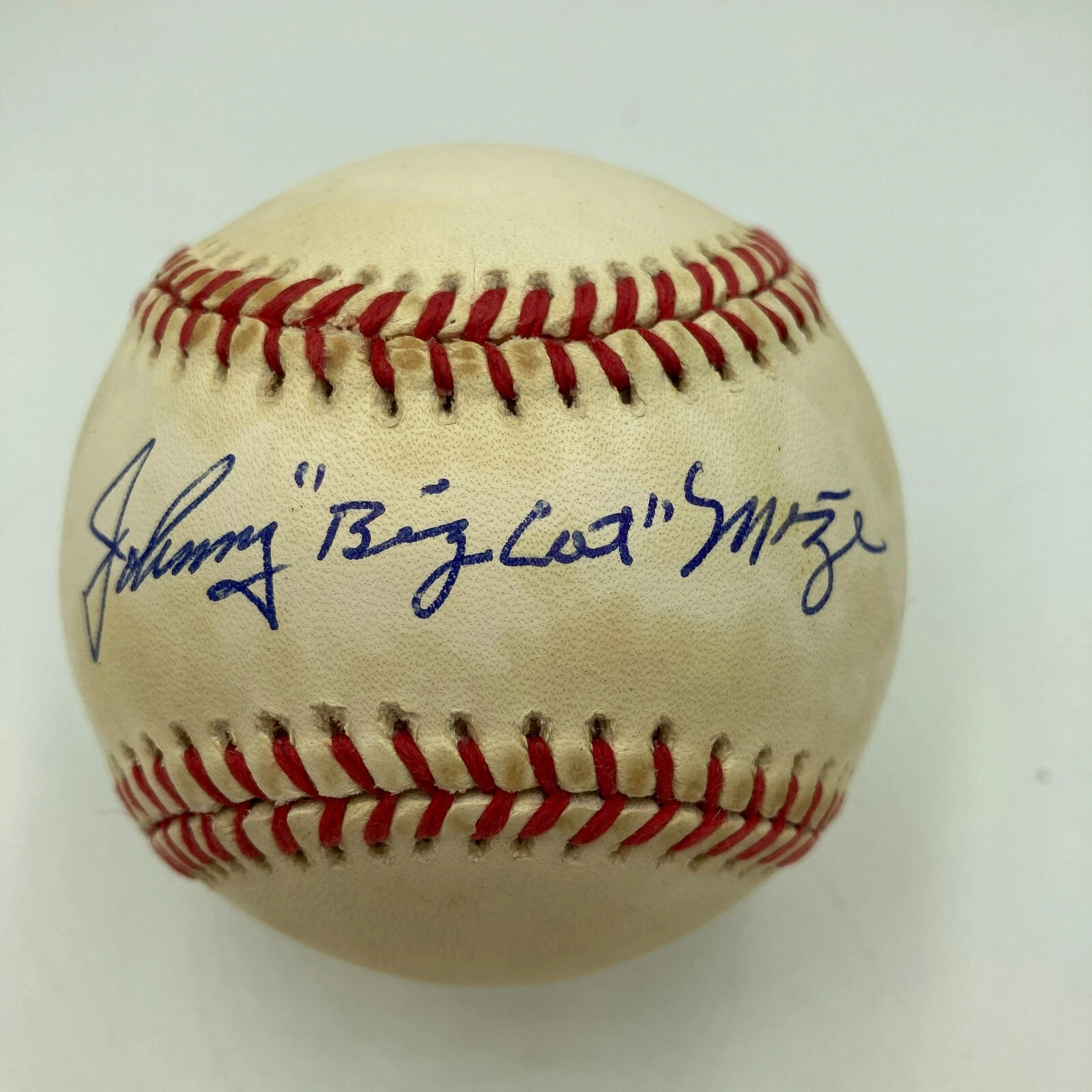 Johnny Big Cat Mize Signed Official American League Baseball JSA COA