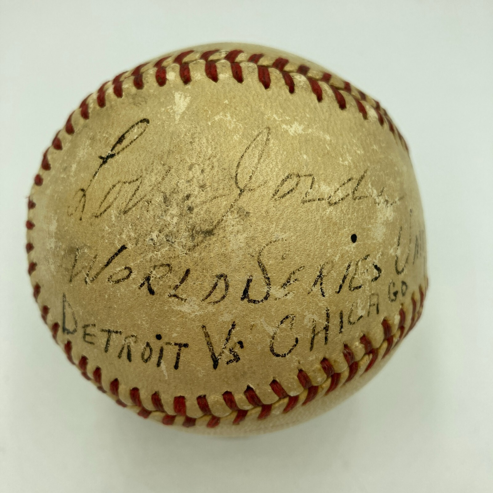 1945 WORLD SERIES SIGNED GAME USED BASEBALL CHICAGO CUBS WRIGLEY FIELD MEARS COA COLLECTIBLE MEMORABILIA
