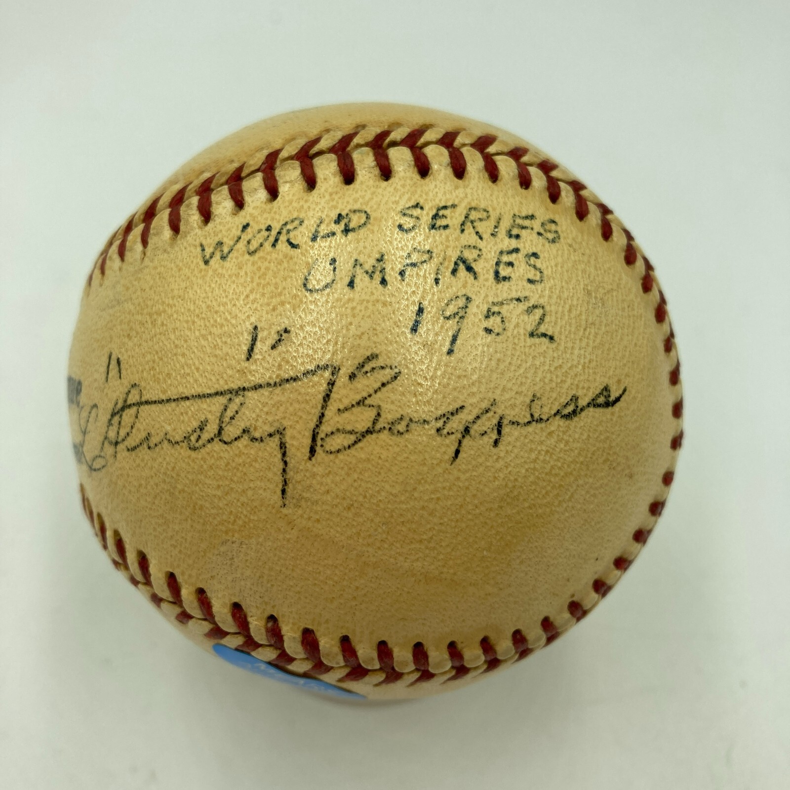 1952 WORLD SERIES SIGNED GAME USED BASEBALL YANKEES VS. DODGERS MEARS COA COLLECTIBLE MEMORABILIA