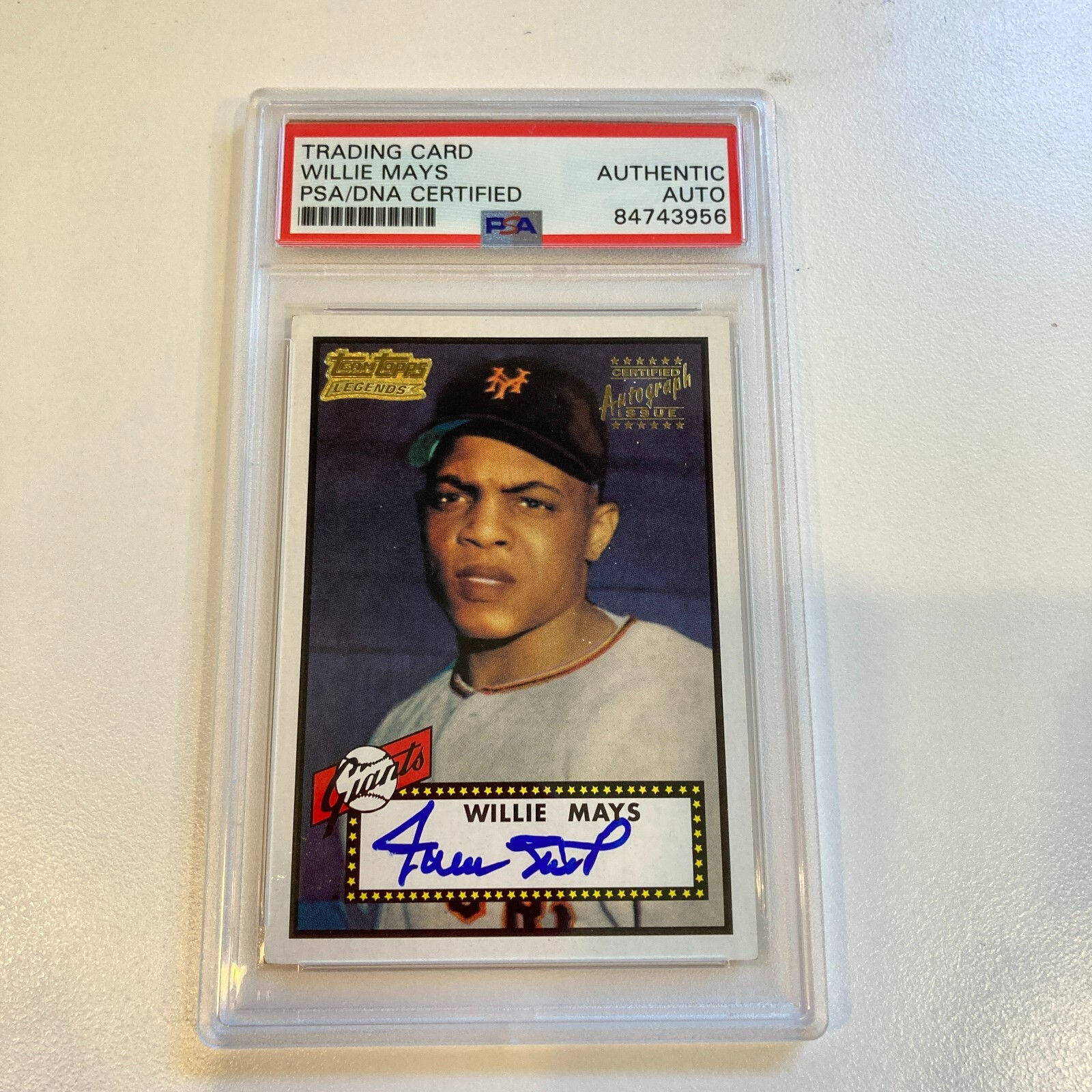 2001 Topps Team 1952 Topps Willie Mays Signed RC Baseball Card PSA DNA