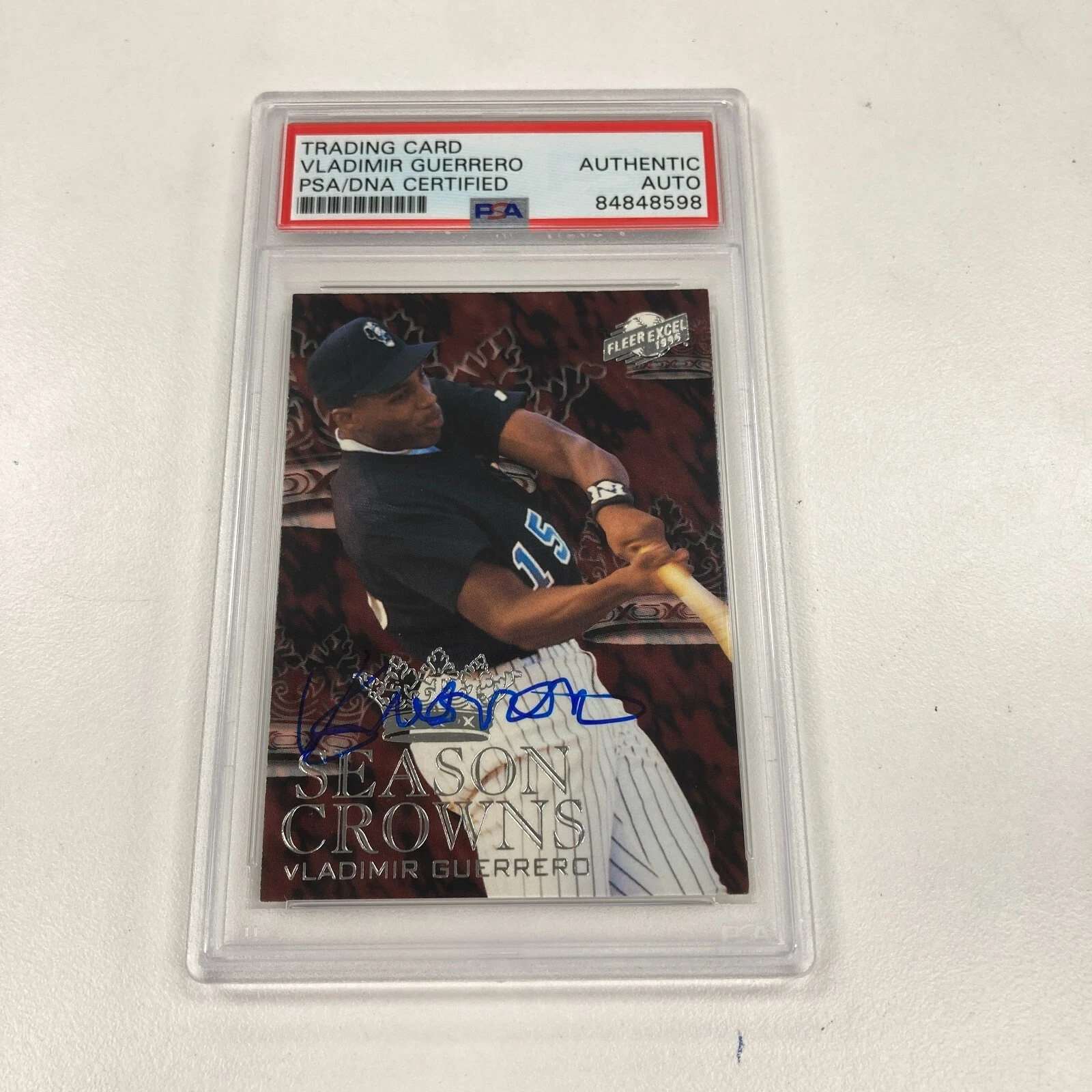 1996 Fleer Excel Vladimir Guerrero Signed Autographed RC Rookie Card PSA DNA