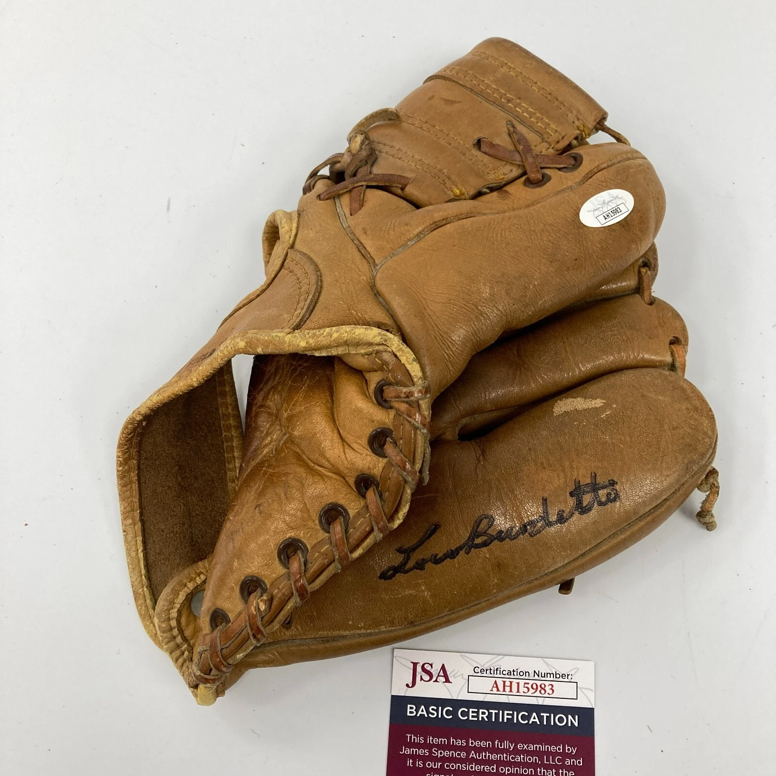 Lew Burdette Signed 1950's Game Model Baseball Glove JSA COA