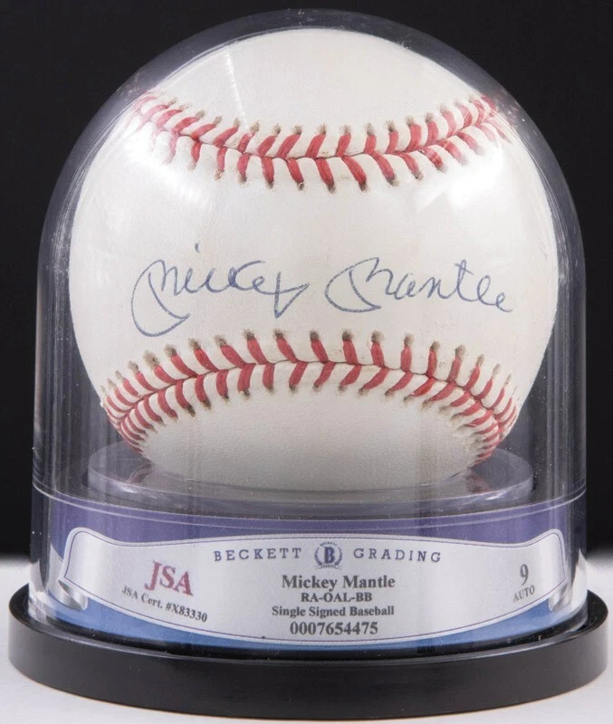 Beautiful Mickey Mantle Signed American League Baseball JSA Graded MINT 9