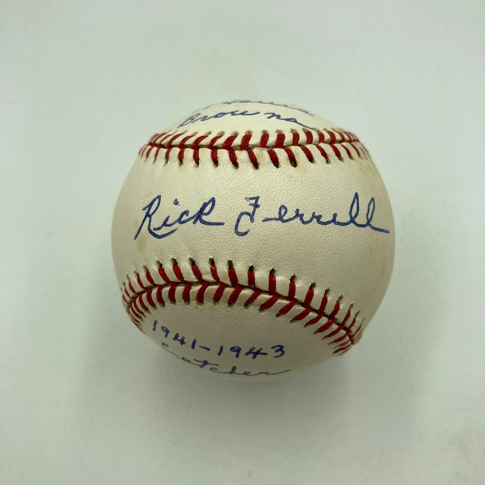Rick Ferrell Full Name Signed Heavily Inscribed American League Baseball JSA COA