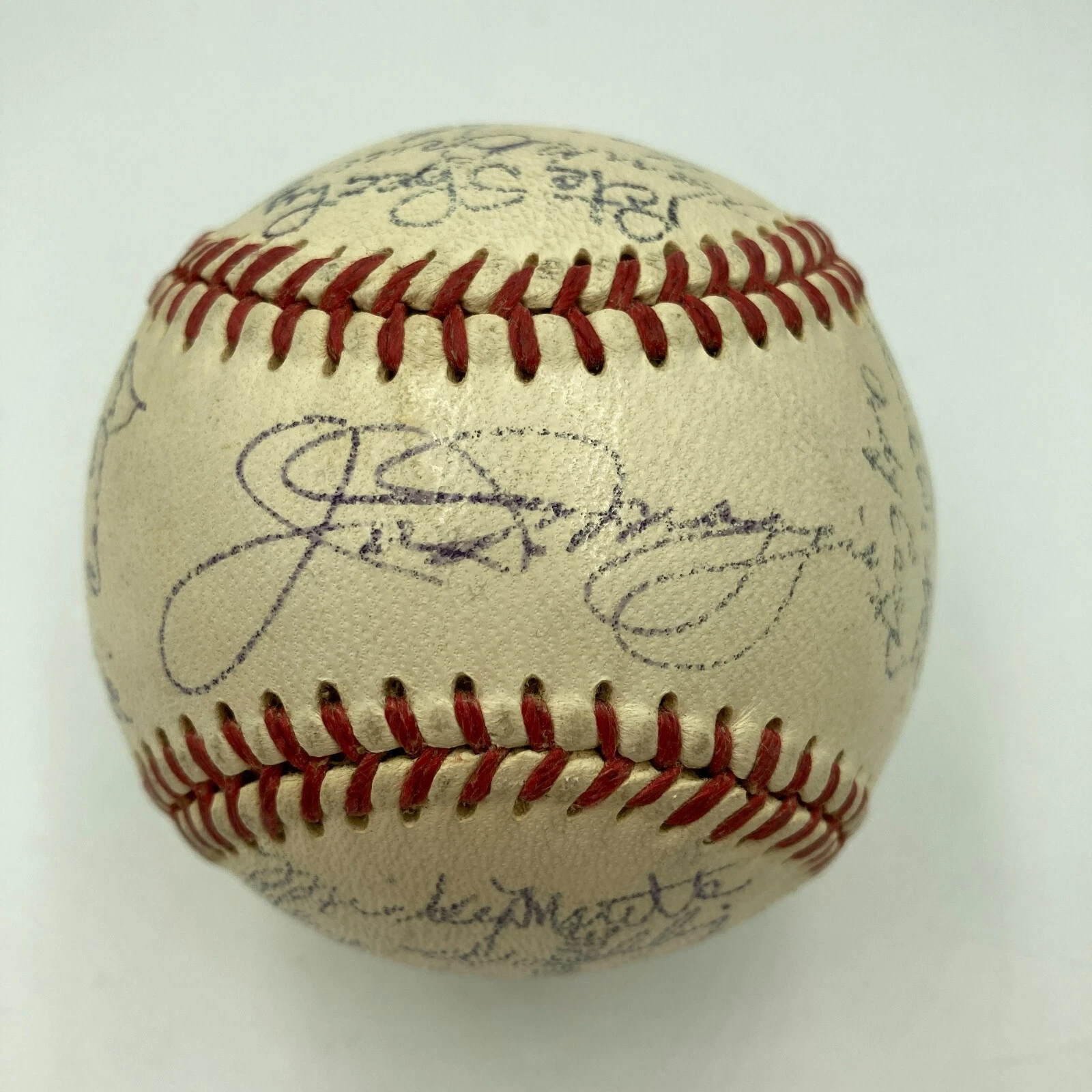 The Finest 1951 Yankees WS Champs Team Signed Baseball Mickey Mantle Rookie PSA