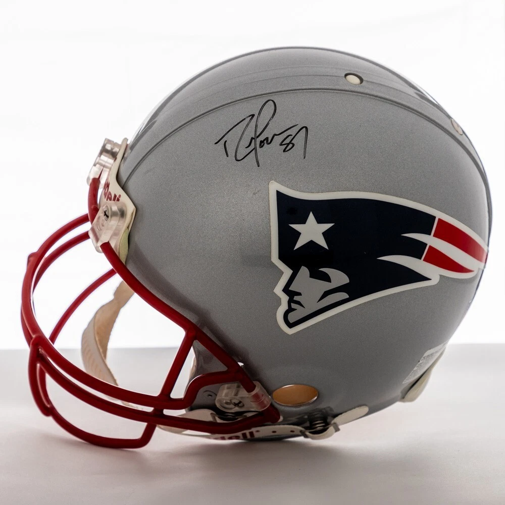 Randy Moss Signed New England Patriots Full-Size Riddell Authentic Helmet JSA
