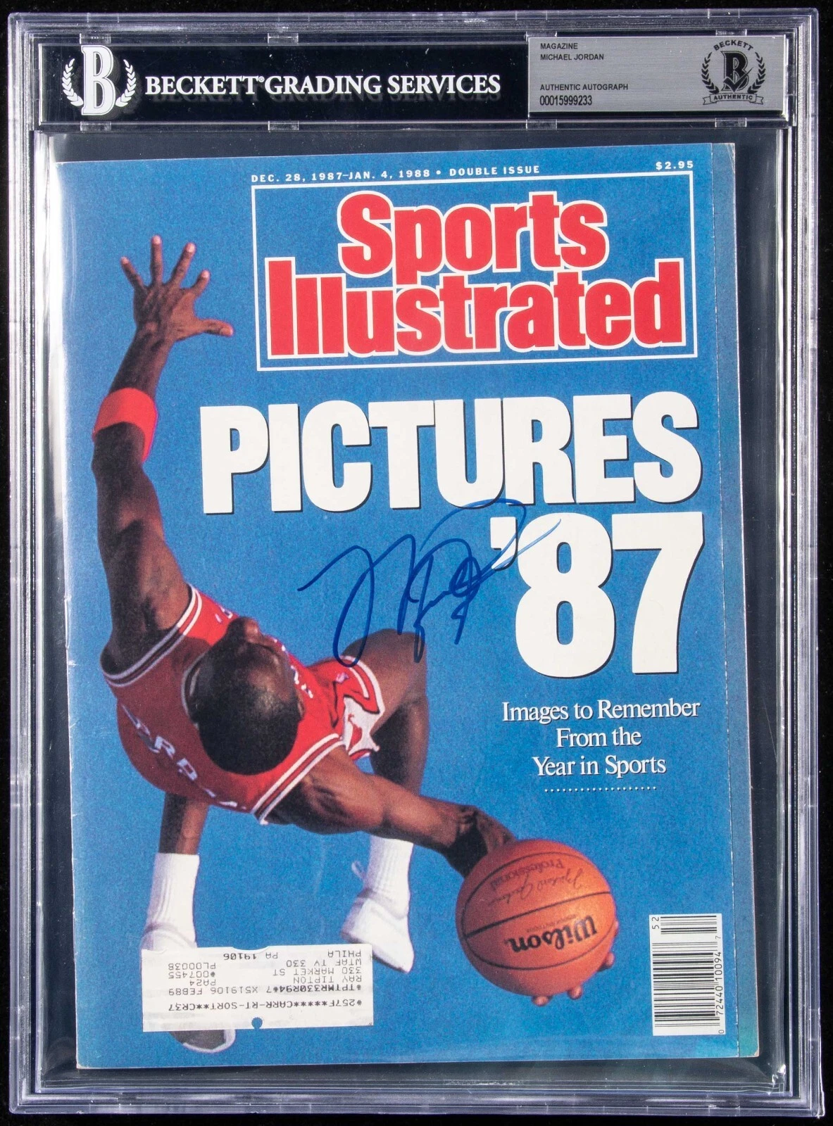 Michael Jordan Signed 1987 Sports Illustrated Magazine Beckett Certified