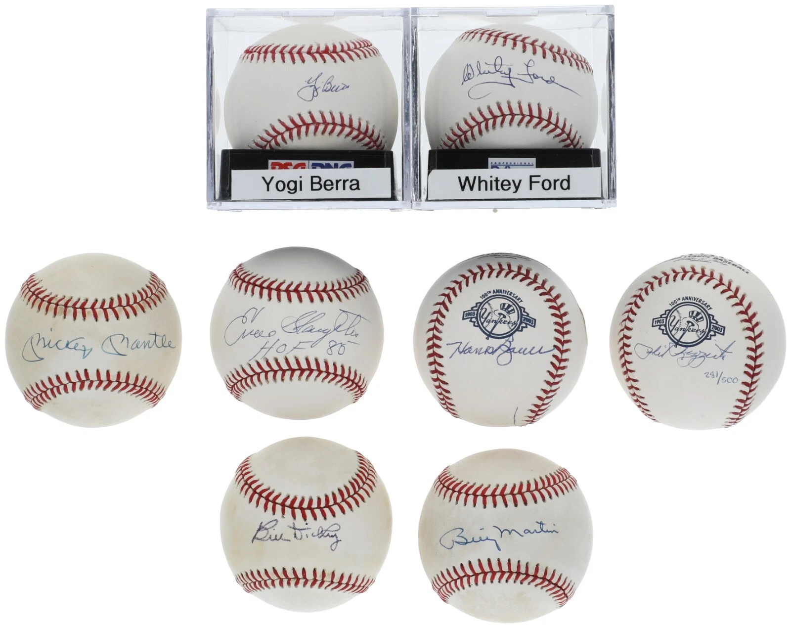 1956 New York Yankees WS Champs Team Signed Baseball Collection 33 Balls JSA COA