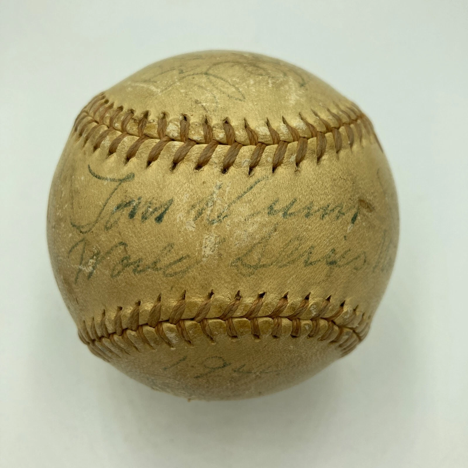1944 WORLD SERIES GAME USED BASEBALL SIGNED BY UMPIRE TOM DUNN JSA COA COLLECTIBLE MEMORABILIA