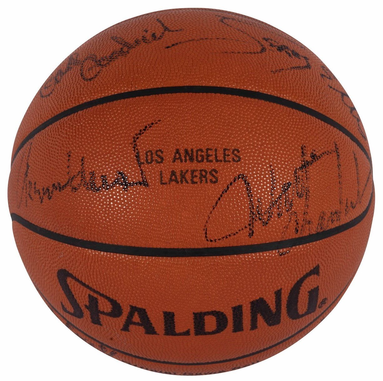 Wilt Chamberlain 1972-73 Los Angeles Lakers Team Signed Basketball PSA DNA COA