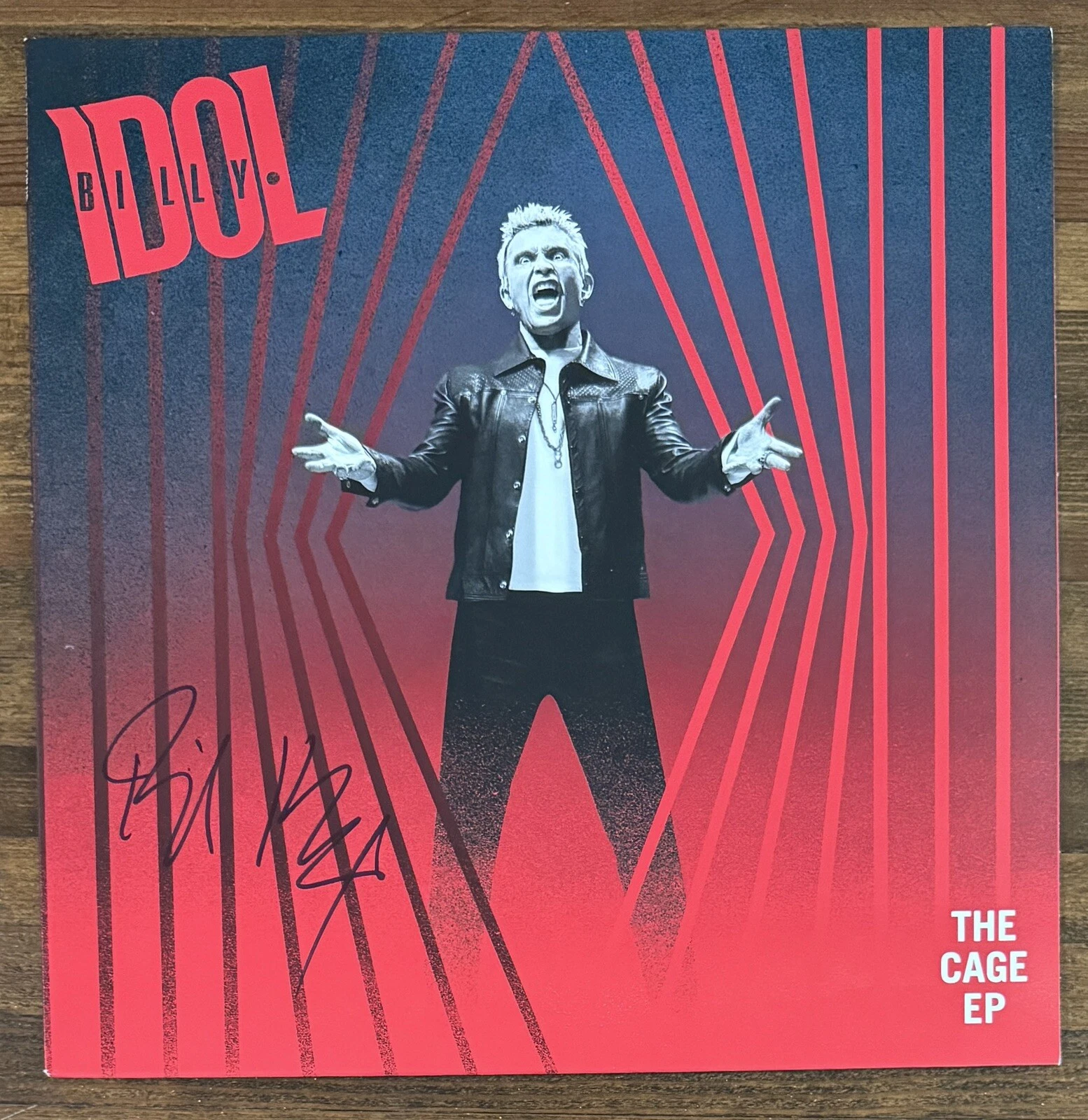 Billy Idol SIGNED Cage EP Vinyl LP Cover Autographed Beckett BAS COA Certified