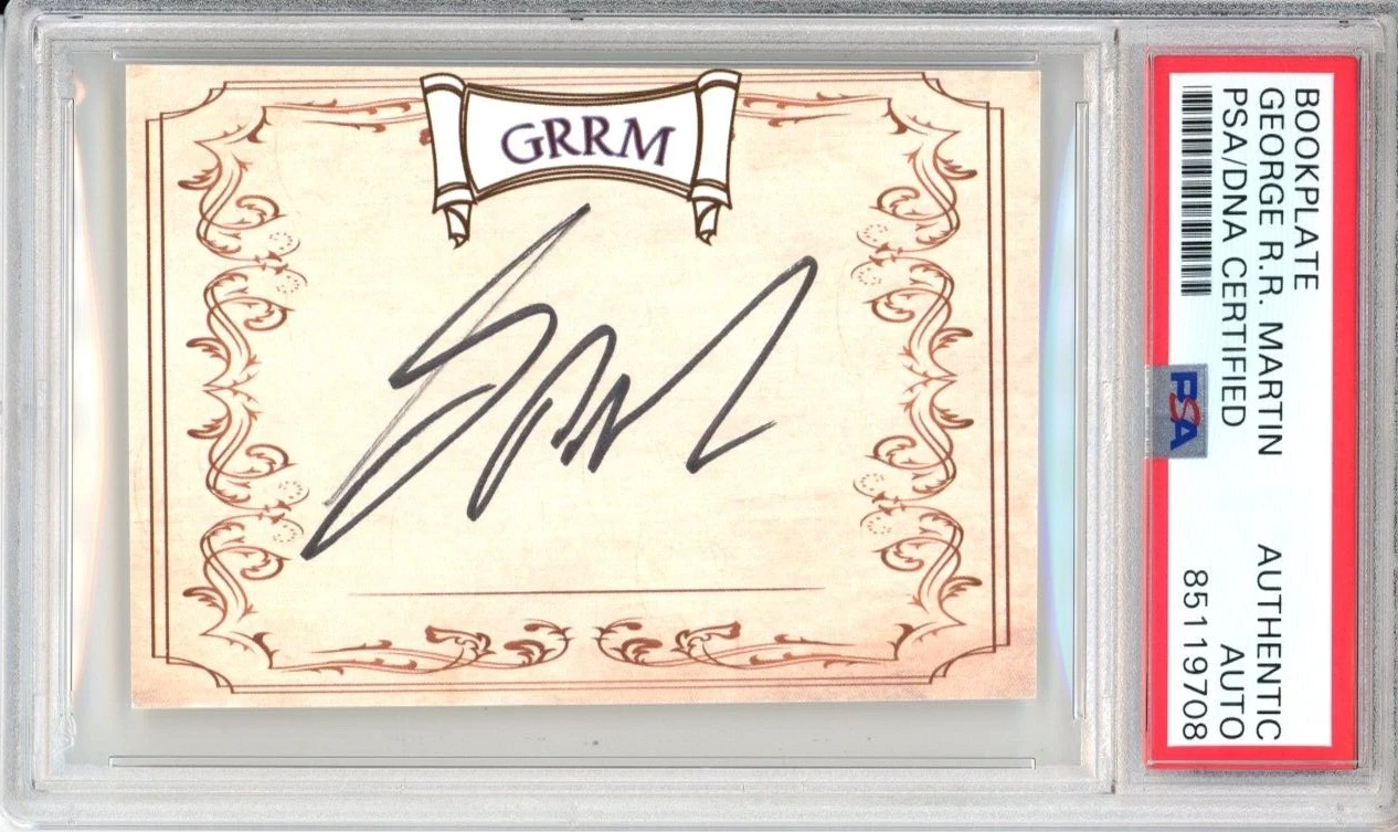 GEORGE RR MARTIN SIGNED BOOKPLATE GAME OF THRONES AUTHOR AUTOGRAPH PSA DNA COA