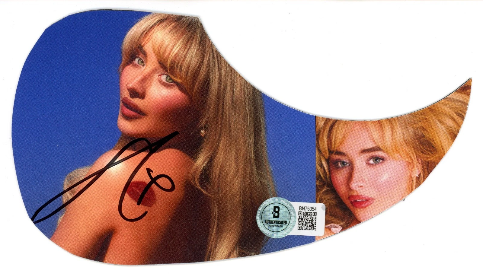 SABRINA CARPENTER SIGNED GUITAR PICK GUARD BAS BECKETT COA AUTOGRAPHED PICKGUARD
