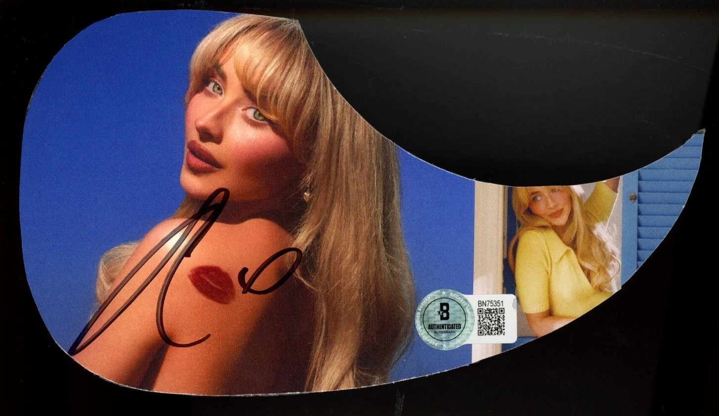 SABRINA CARPENTER SIGNED SEXY HOT GUITAR PICK GUARD BAS BECKETT COA AUTOGRAPHED