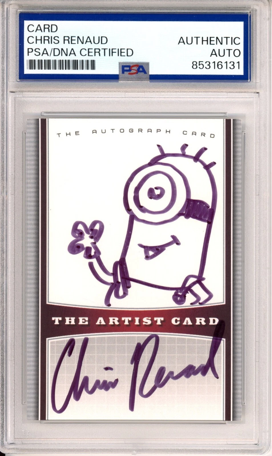 Minions Original Sketch Drawing Signed Drawn By Chris Renaud PSA DNA COA 1/1