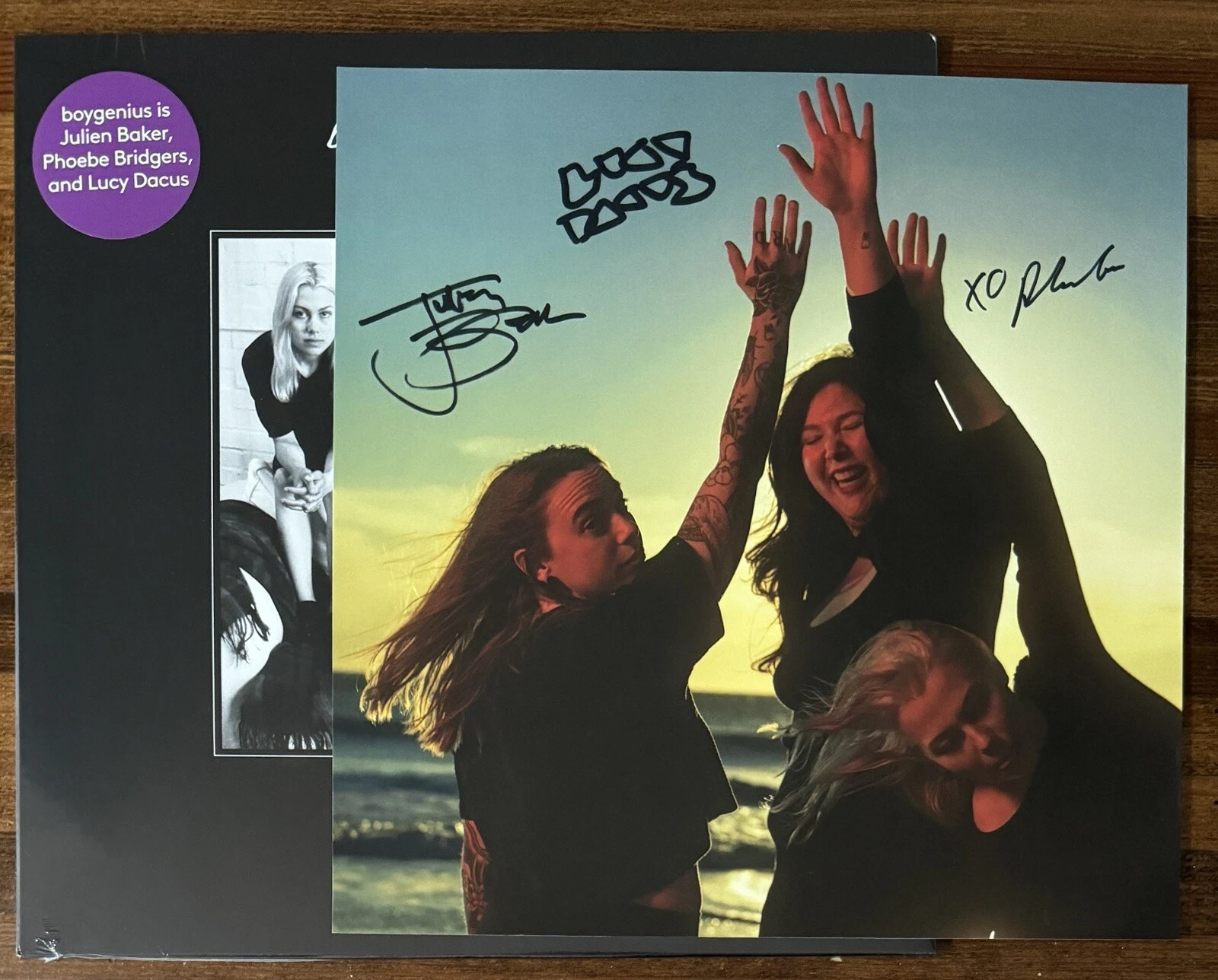 BOYGENIUS BAND SIGNED Picture Card Autographed Beckett BAS COA & Debut EP Vinyl