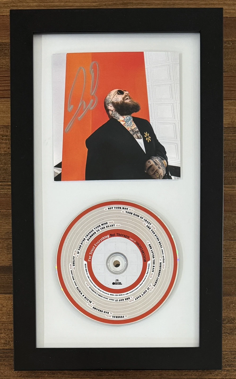 FRAMED Teddy Swims SIGNED I’ve Tried Therapy Art Card & CD BAS Beckett COA