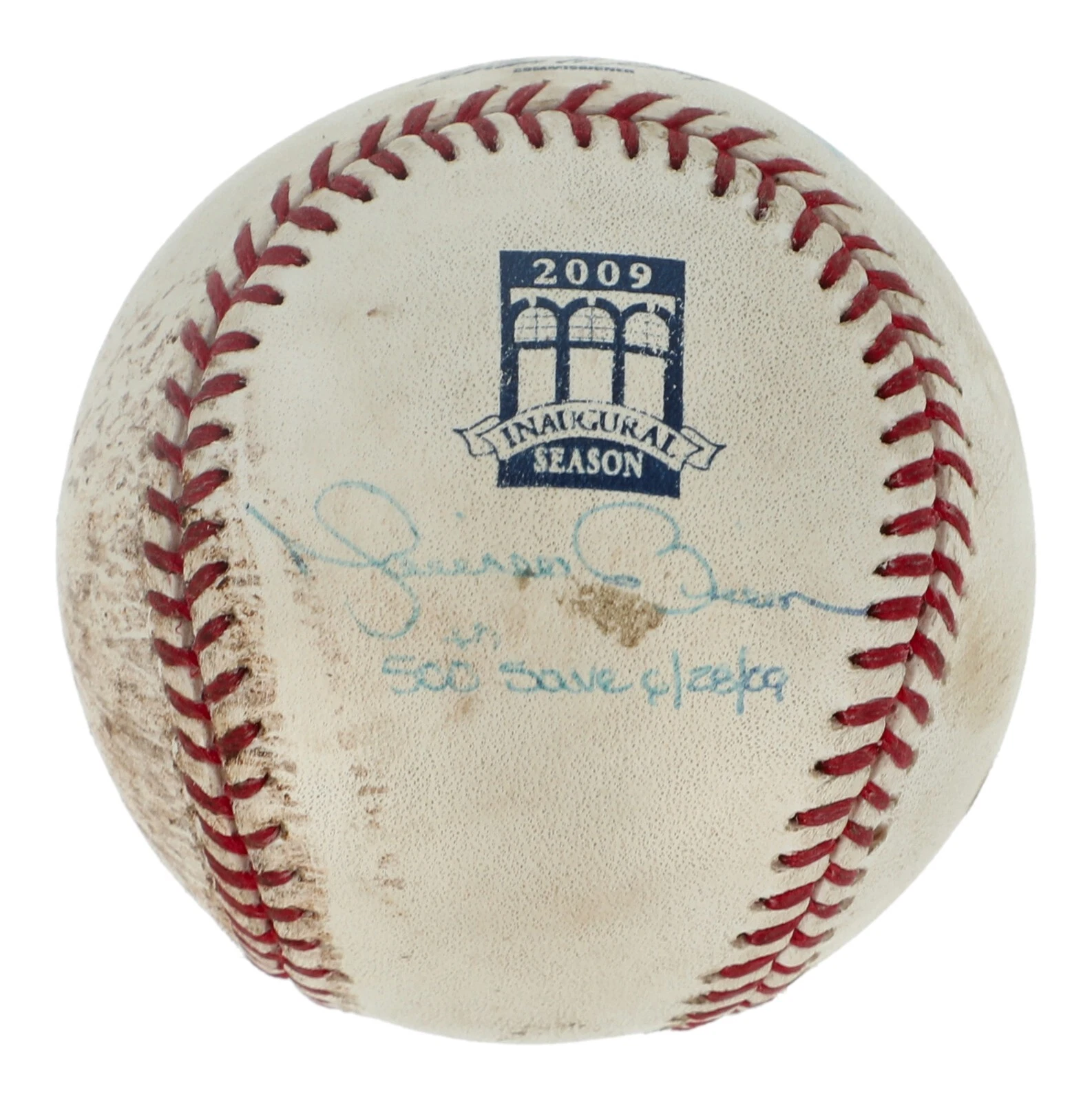Historic Mariano Rivera 500th Save 6-28-09 Signed Game Used Baseball Steiner COA