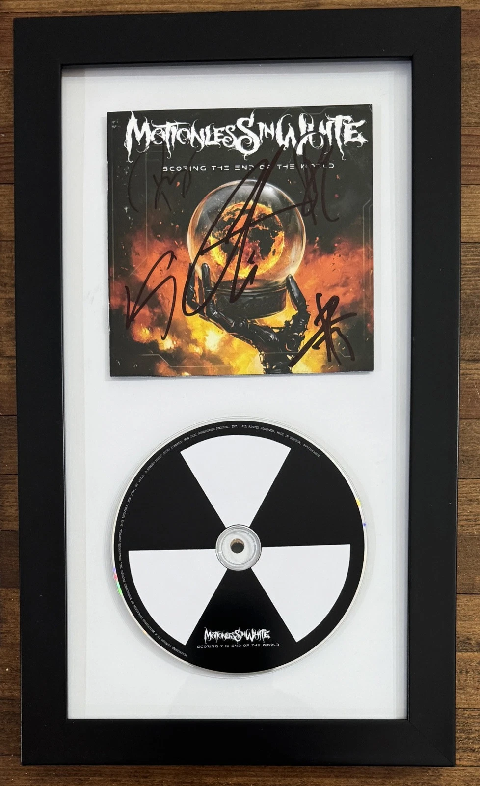 FRAMED Motionless In White BAND Signed Autographed CD Cover Beckett BAS COA + CD