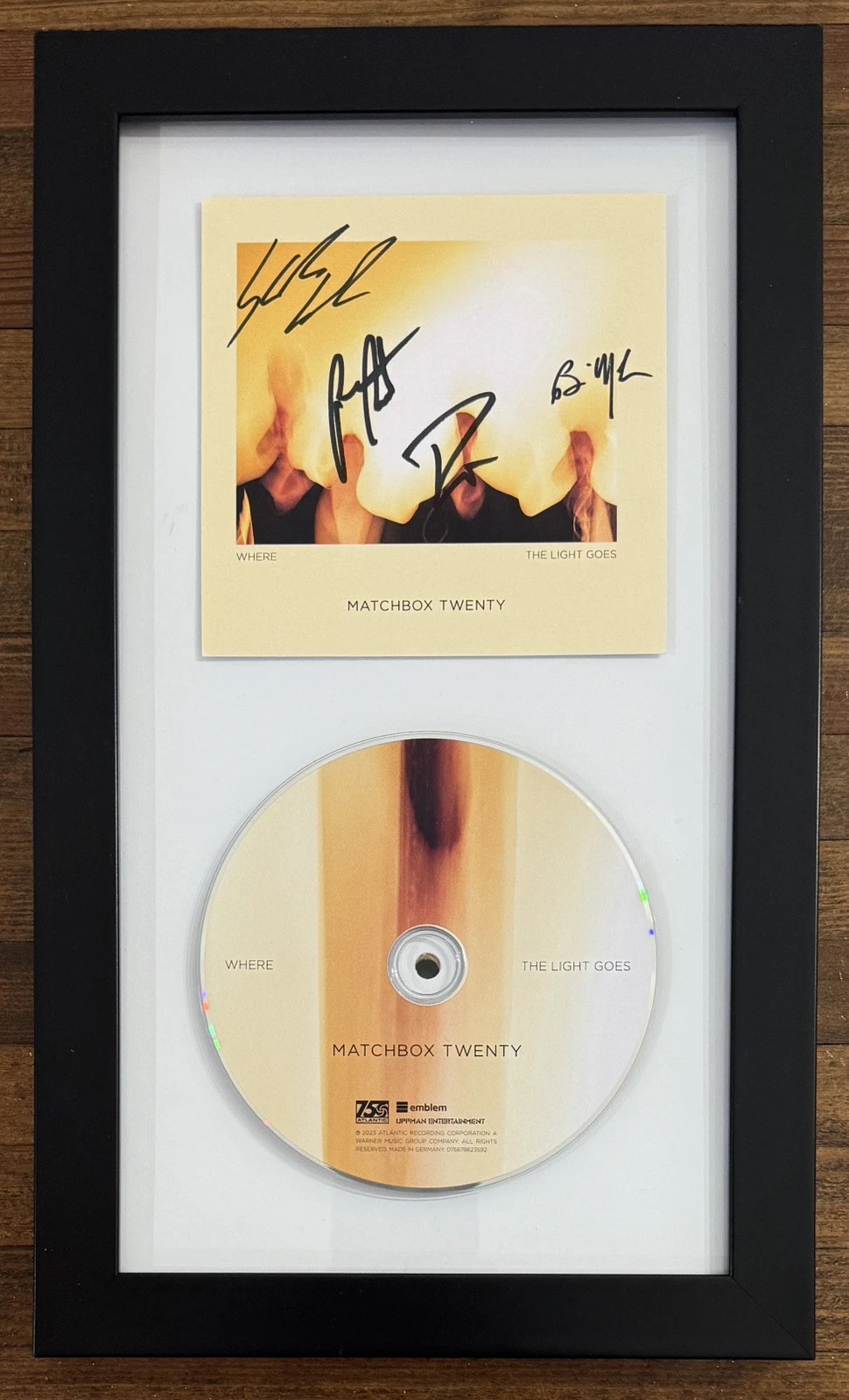 FRAMED Matchbox Twenty 20 Where Light Goes CD & Signed Autographed Card BAS COA