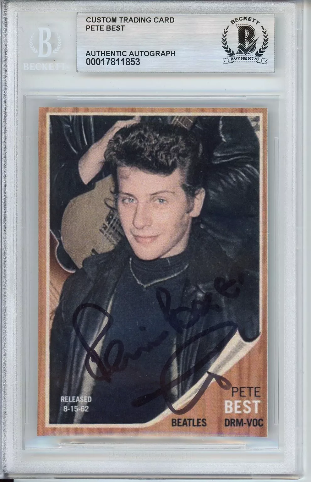 Pete Best The Beatles Original Member Signed Card Beckett BAS COA Autographed