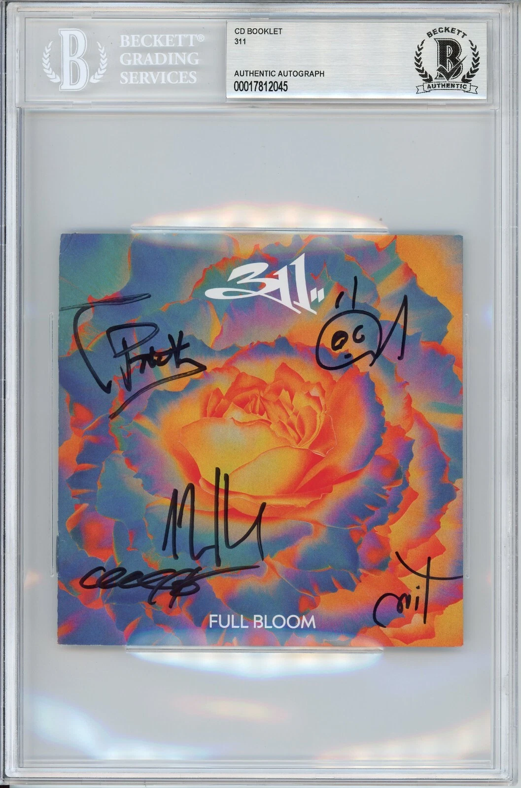 311 AUTOGRAPHED FULL BAND SIGNED Full Bloom CD Cover Booklet Beckett BAS COA