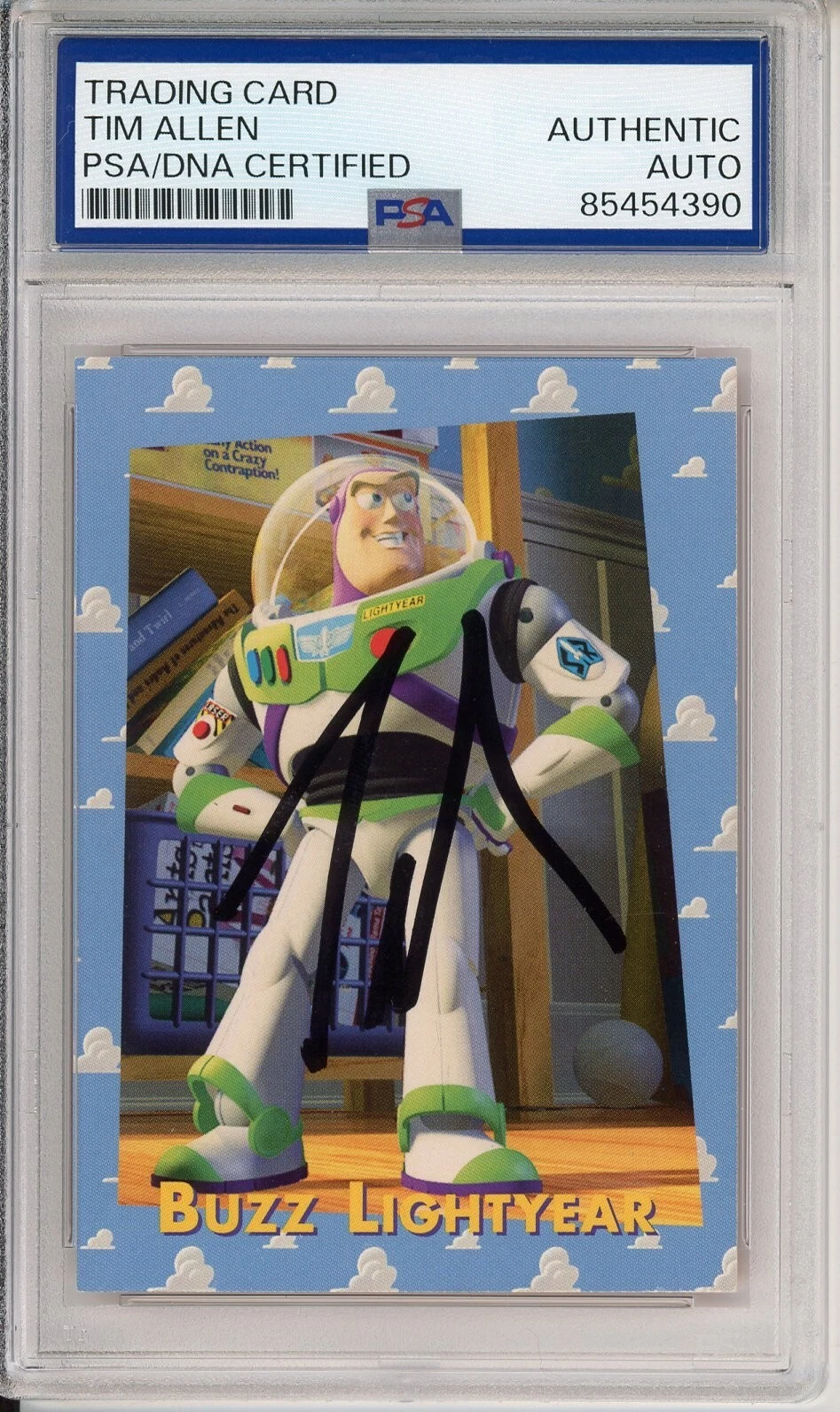 1995 DISNEY SKYBOX TOY STORY #32 BUZZ LIGHTYEAR TIM ALLEN SIGNED PSA DNA COA