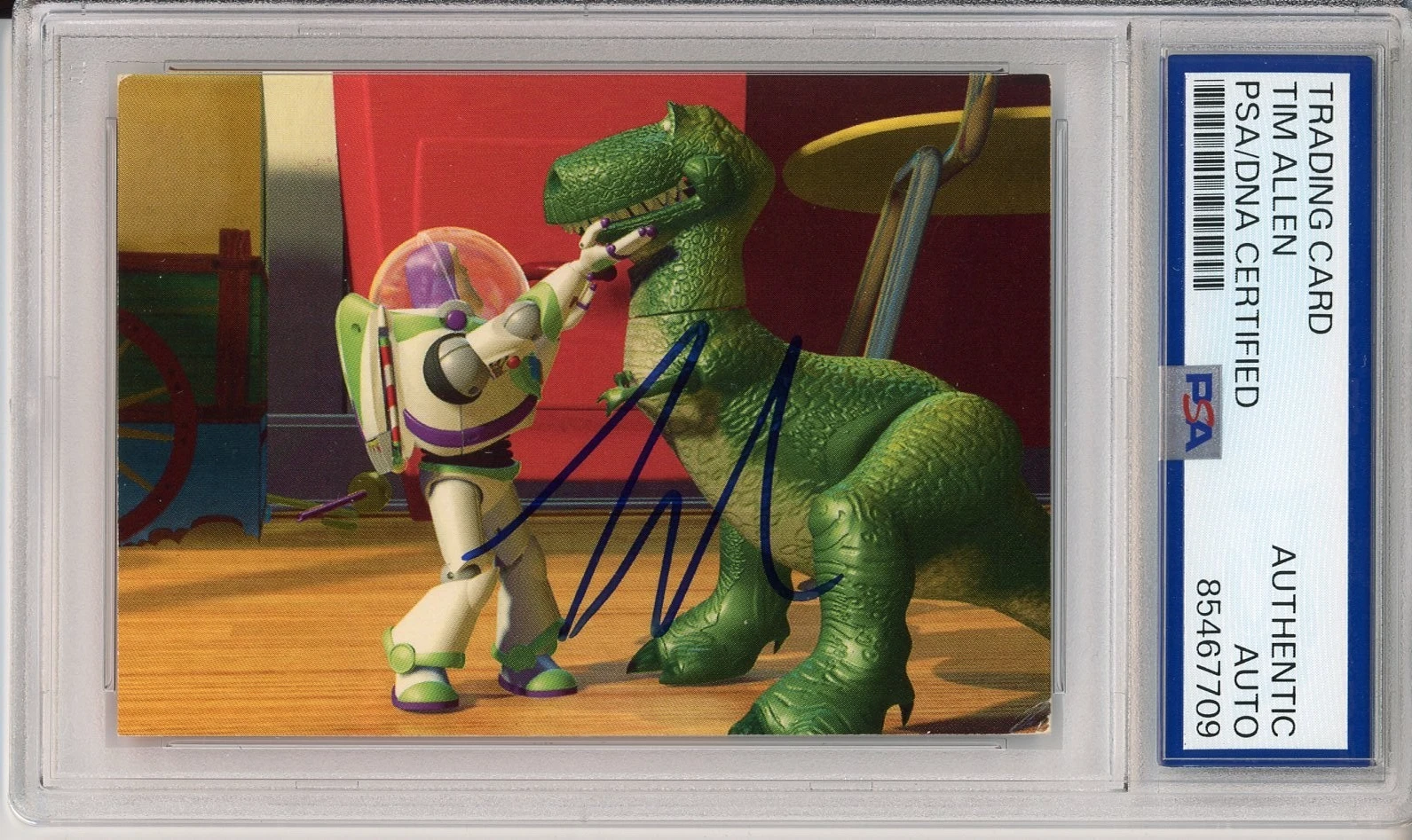 1995 DISNEY SKYBOX TOY STORY #8 BUZZ LIGHTYEAR SIGNED TIM ALLEN PSA DNA COA REX