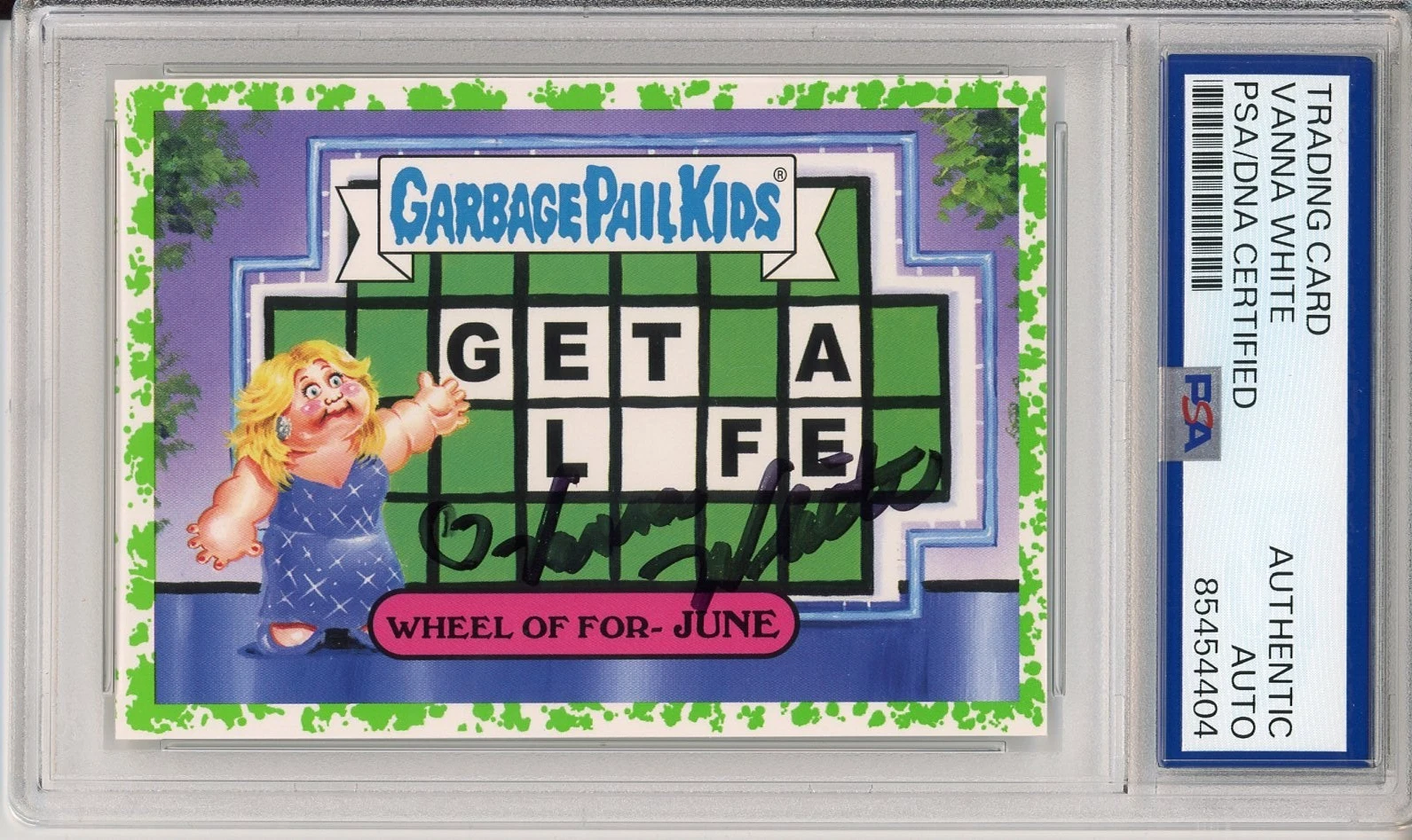 2016 TOPPS GPK WHEEL OF FORTUNE VANNA WHITE SIGNED AUTOGRAPH CARD PSA DNA COA