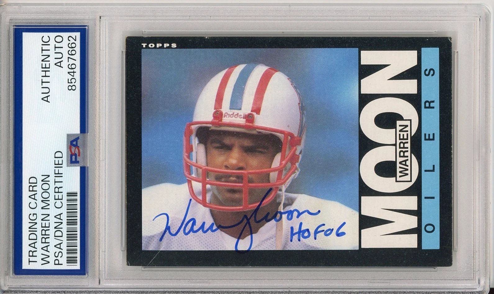 1985 TOPPS FOOTBALL WARREN MOON SIGNED HOF ROOKIE RC PSA DNA COA AUTOGRAPH CARD