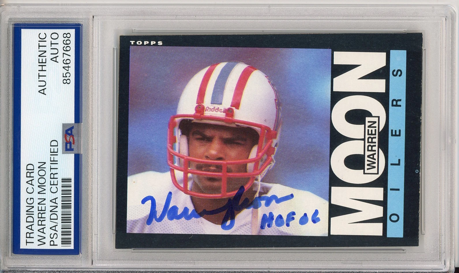 1985 TOPPS WARREN MOON SIGNED HOF ROOKIE RC CARD PSA DNA COA AUTHENTIC AUTOGRAPH