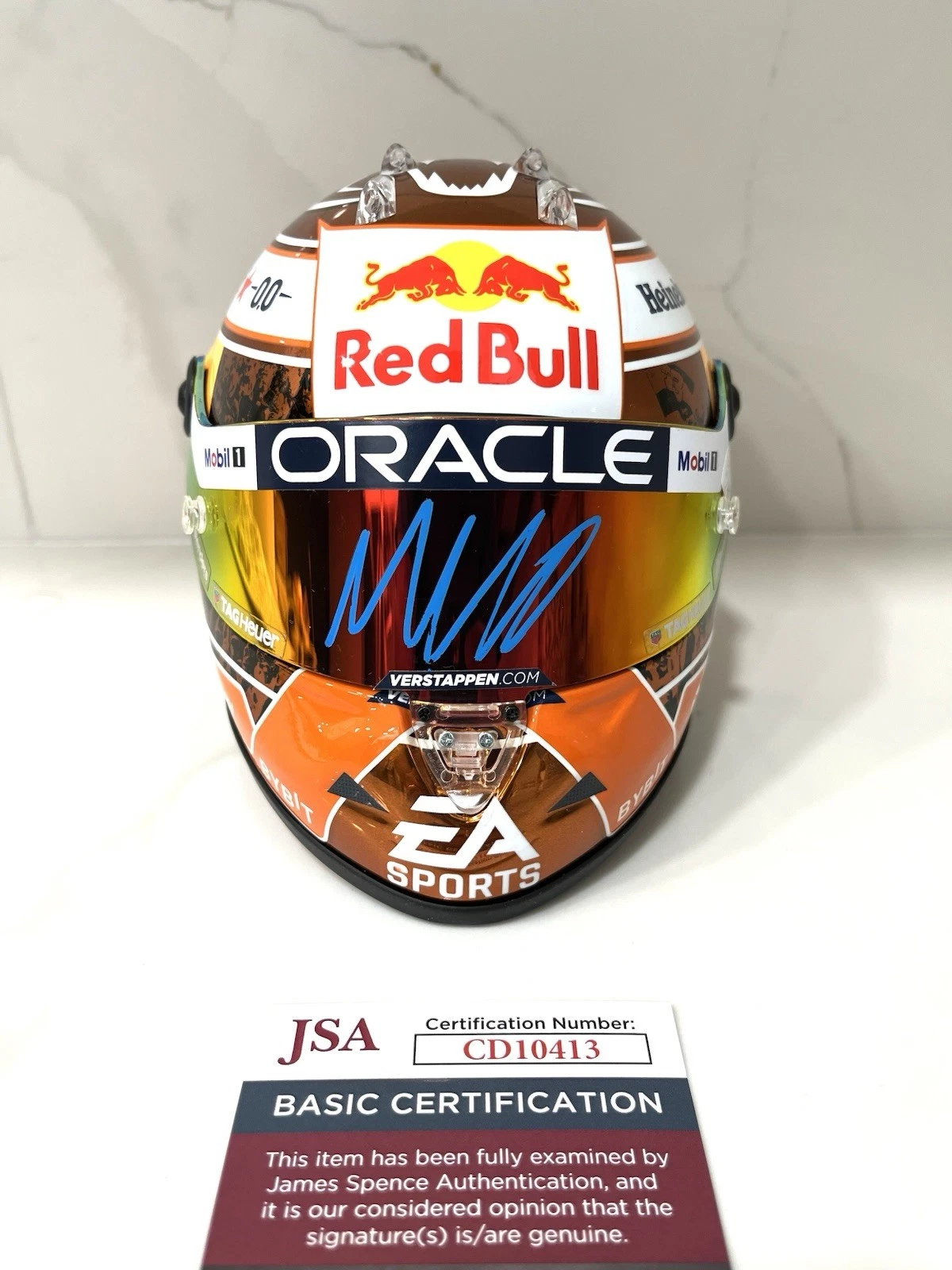 Max Verstappen Signed Orange Crush Official GP Mini Helmet 1:2 Champ JSA CERT 11