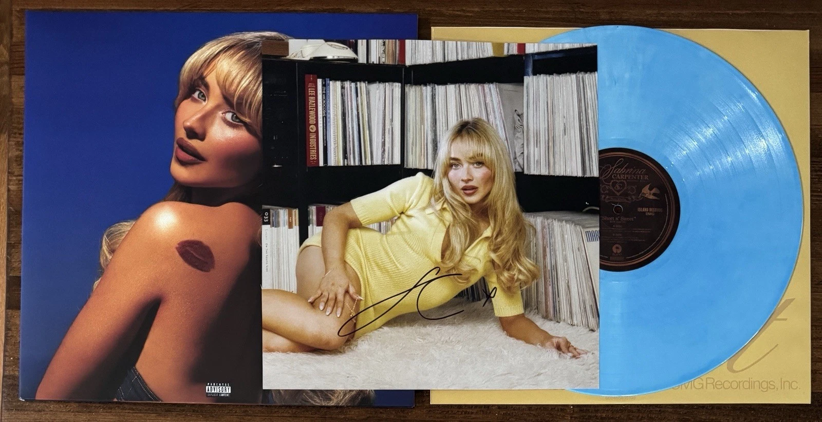 SIGNED Sabrina Carpenter Short N Sweet Picture & Sky Blue Vinyl BAS Beckett COA
