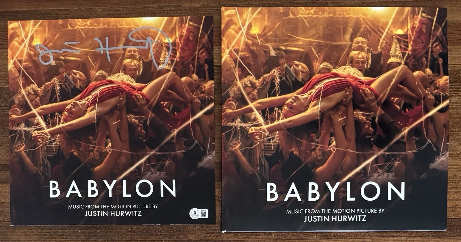 SIGNED Justin Hurwitz Babylon Soundtrack Album Card & Vinyl 2LP BAS Beckett COA