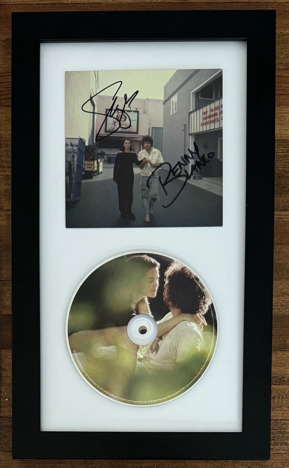 Framed SIGNED Selena Gomez Benny Blanco Autograph Art Card & CD BAS Beckett COA